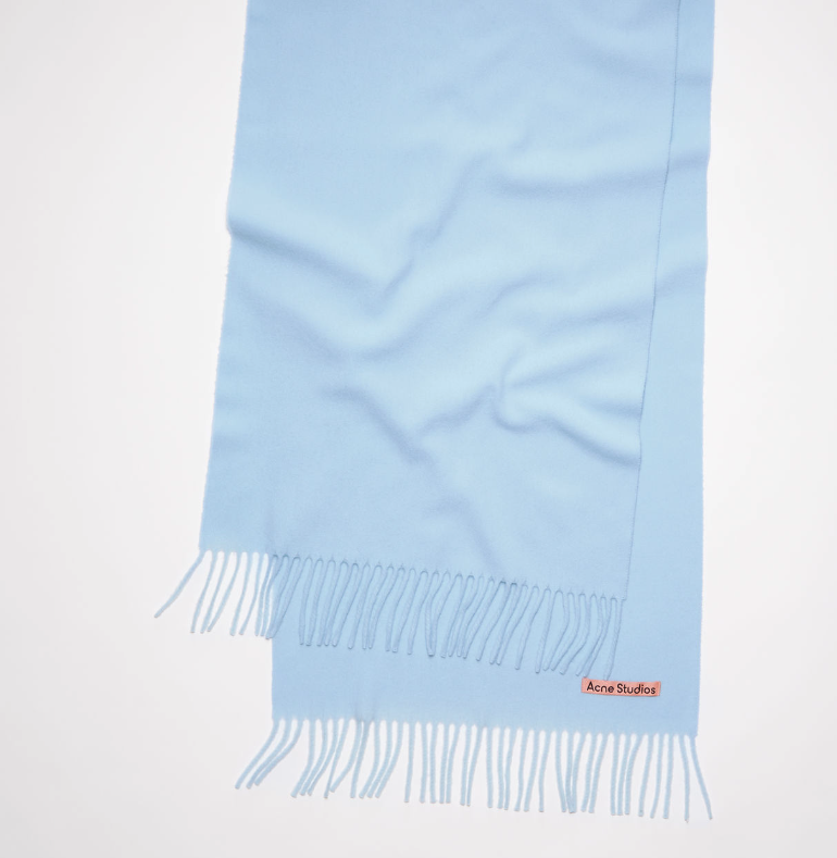 울 프린지 스카프 - 라이트 블루 사진1