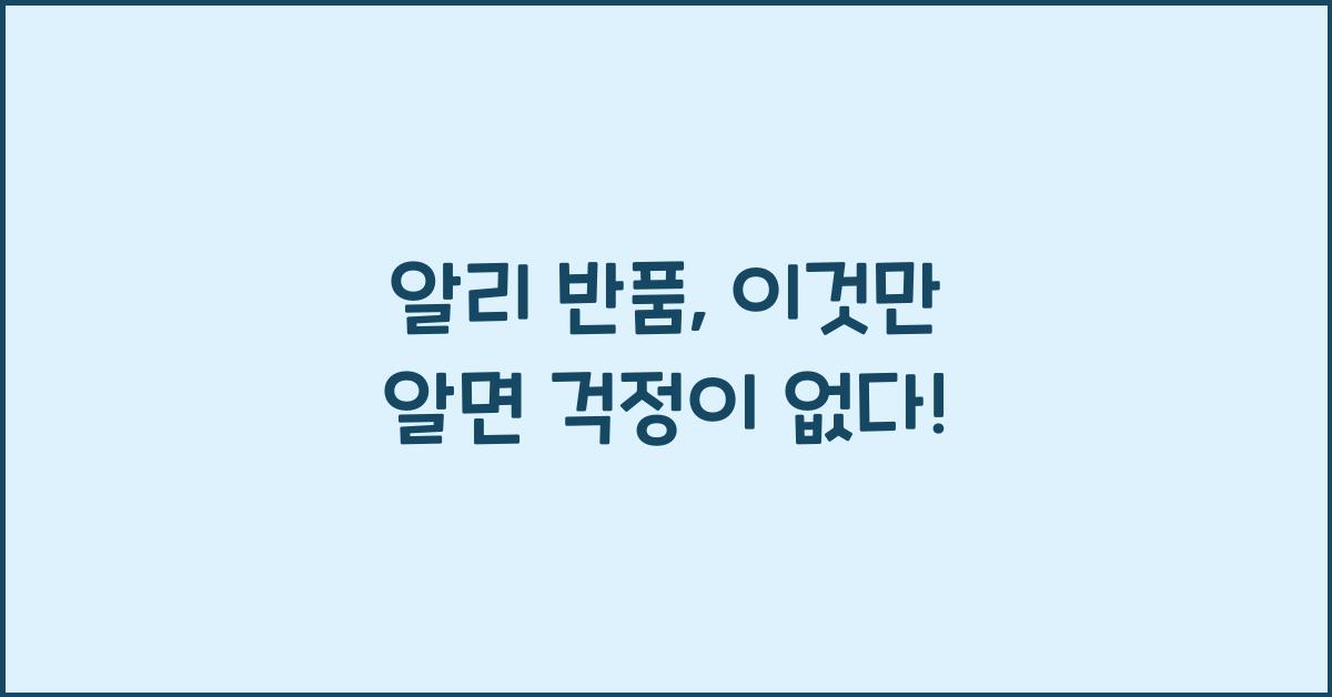 알리 반품