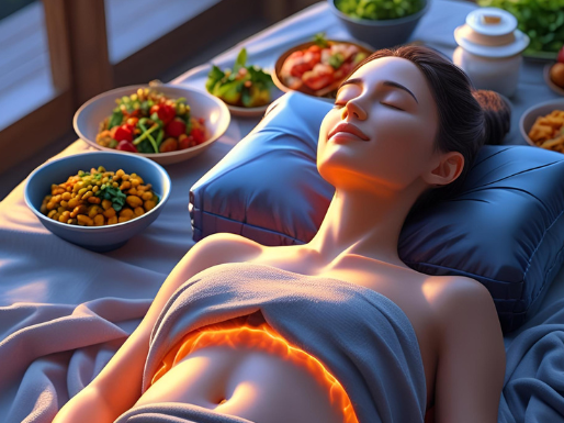 체기 빼는 특별한 자연요법 3가지(온찜질, 복식호흡, 등지압)의 이미지