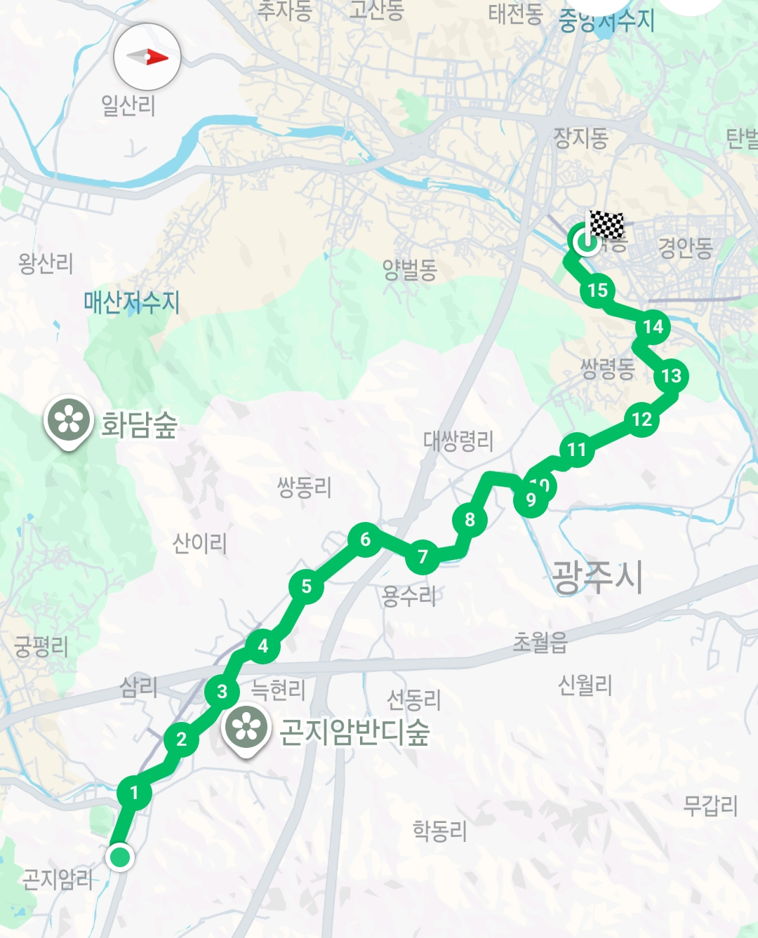 너른고을길 이동경로