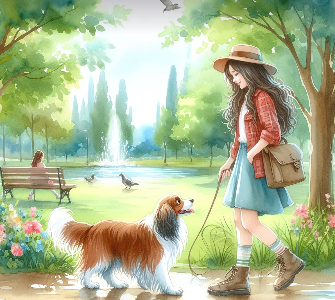 반려견과 교감하며 산책