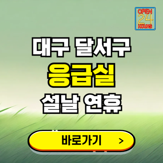 대구 달서구 설날 연휴 비상진료 응급실 병원 찾기 ❘ 내근처 24시 야간 심야 휴일 가능한 곳