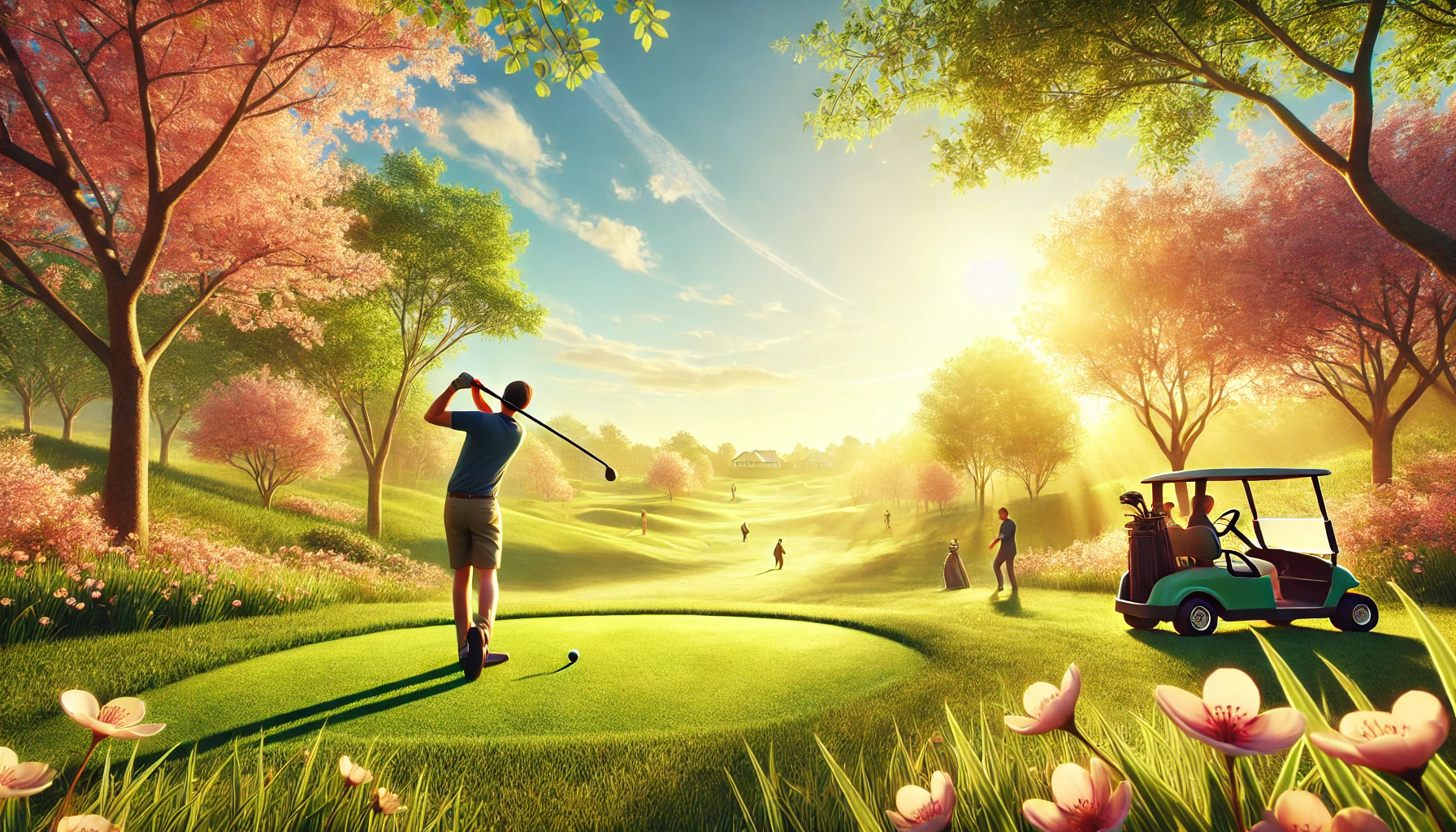 골프 레슨 중인 남편