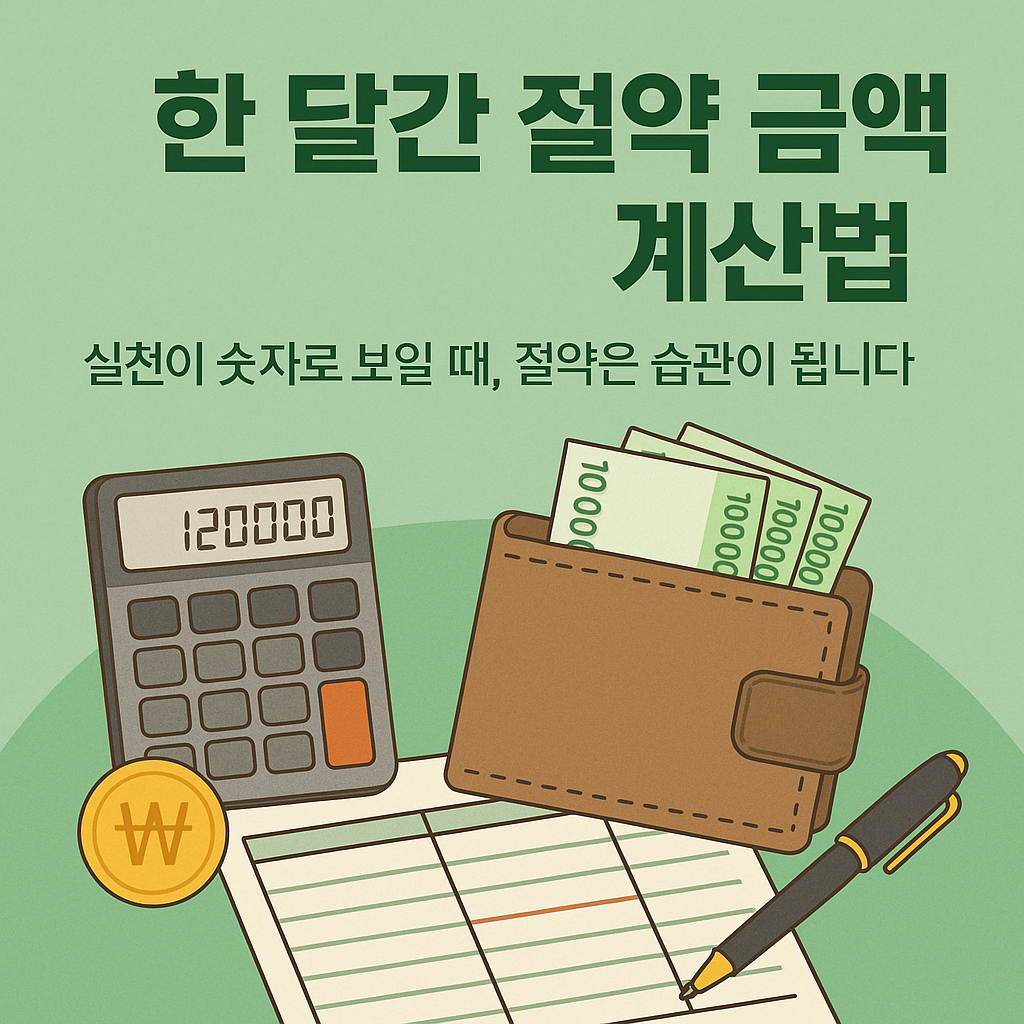 한 달간 절약 금액 계산법