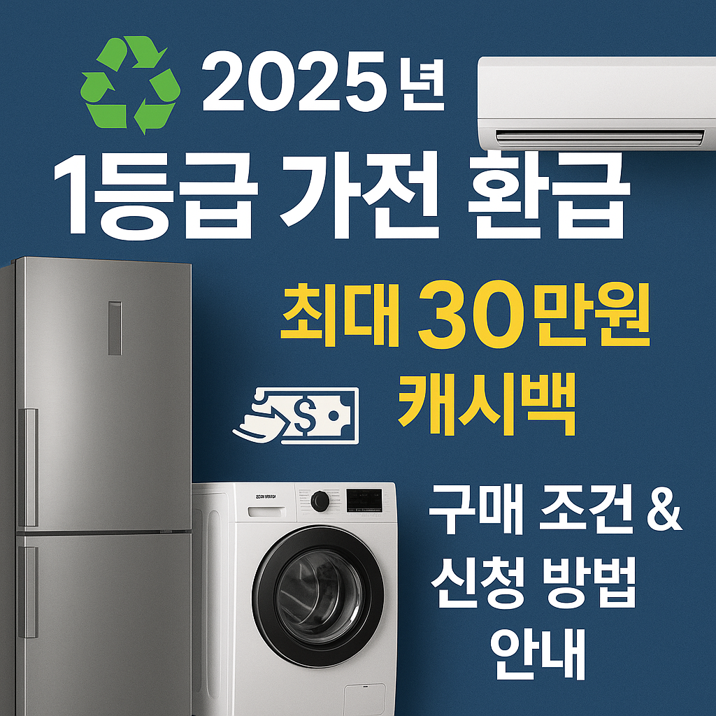 1등급 가전 환급 2025, 최대 30만원 돌려받는 법 총정리!