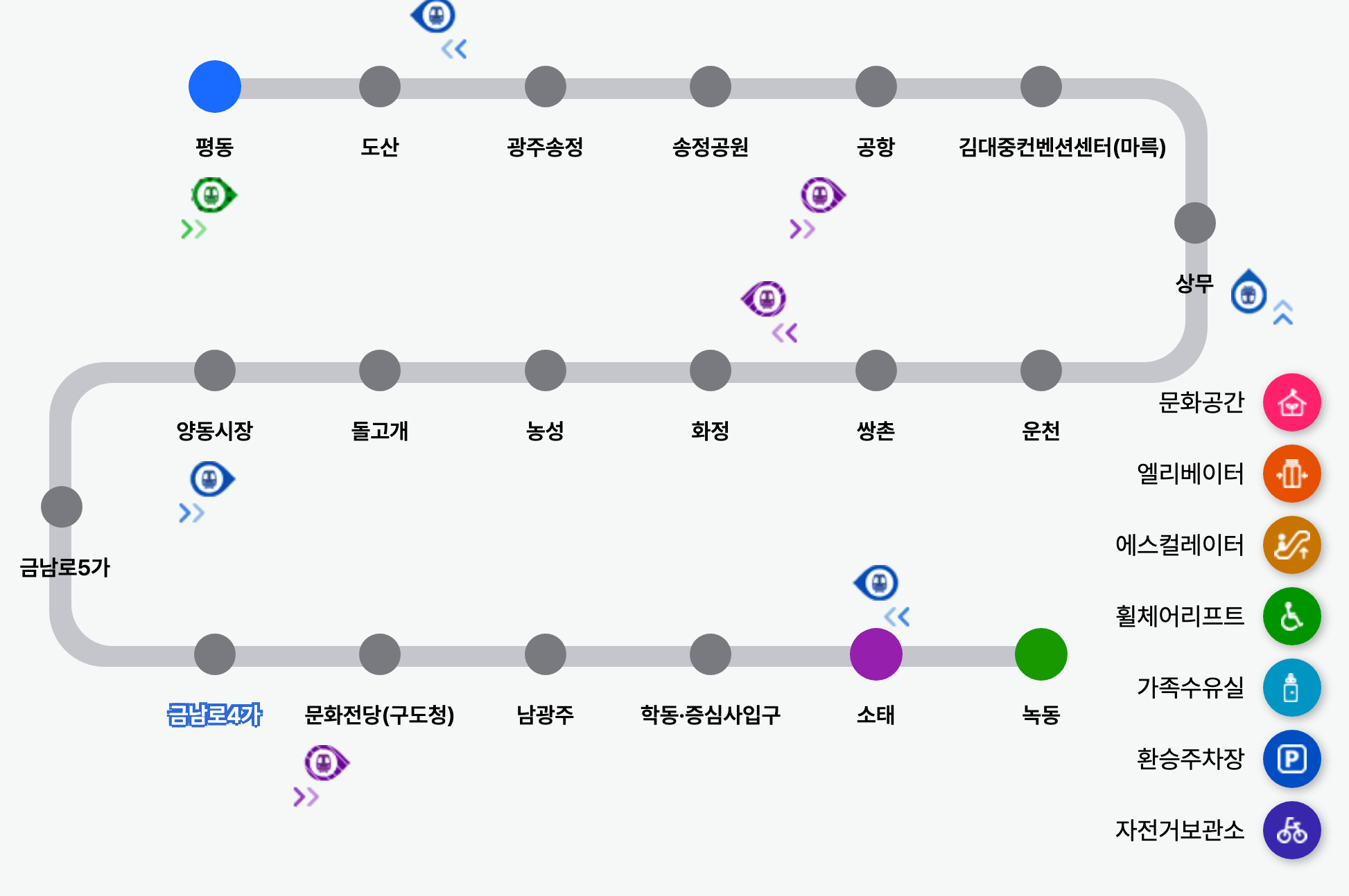 광주 지하철 노선도