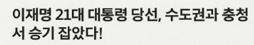 이재명 제21대 대통령 당선, 수도권과 충청서 승기 잡았다!