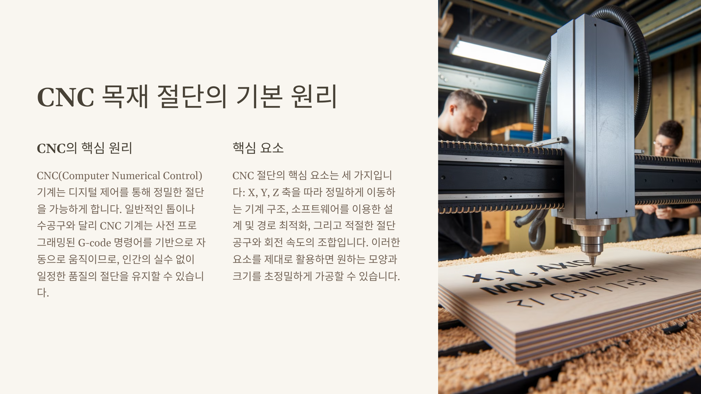 CNC 목재 절단의 기본 원리