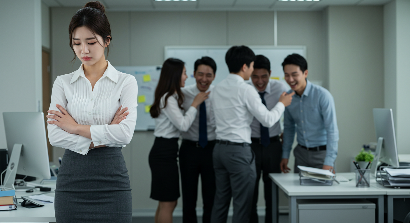 홀로 따돌림 당하는 직장여인