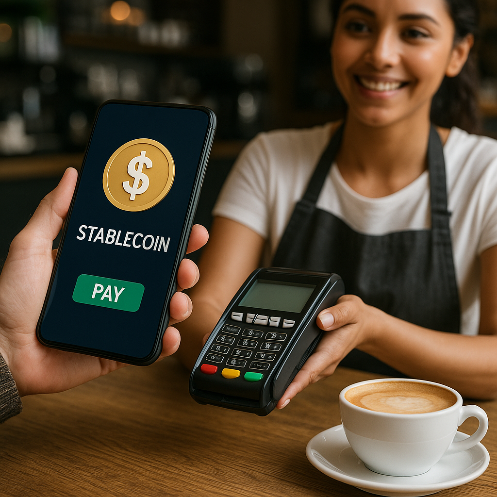 스테이블코인으로 결제하는 가상의 모습