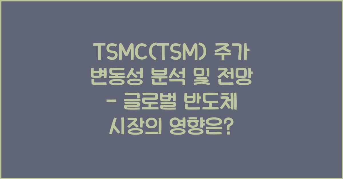 TSMC(TSM) 주가 변동성 분석