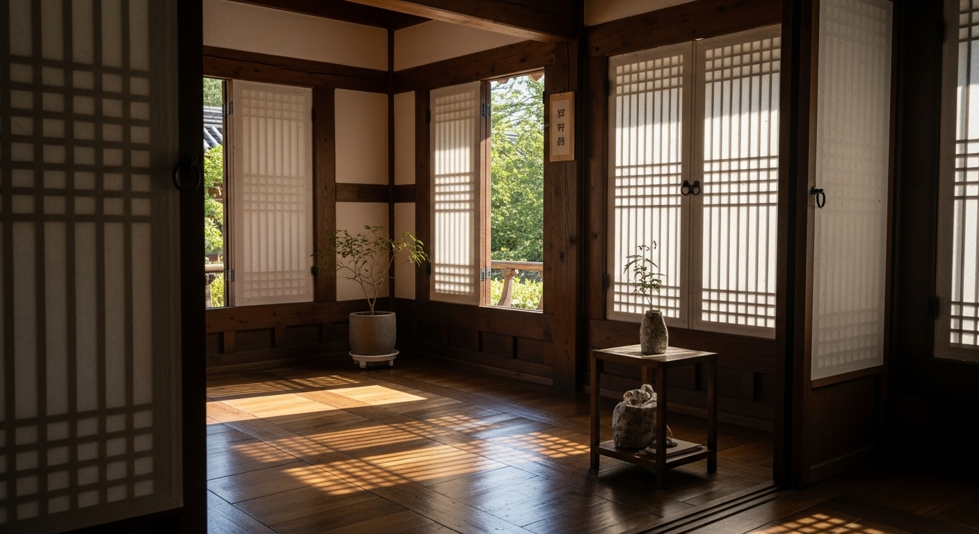 ํ์ด์ด ๋ค์ด์ค๋ ๊ณ ํ์ค๋ฌ์ด ํ์ฅ ๋ด๋ถ์์ ์ ํต ๊ฑด์ถ์ ์นํ๊ฒฝ ์งํ๋ฅผ ๋ณด์ฌ์ฃผ๋ ๋ชจ์ต