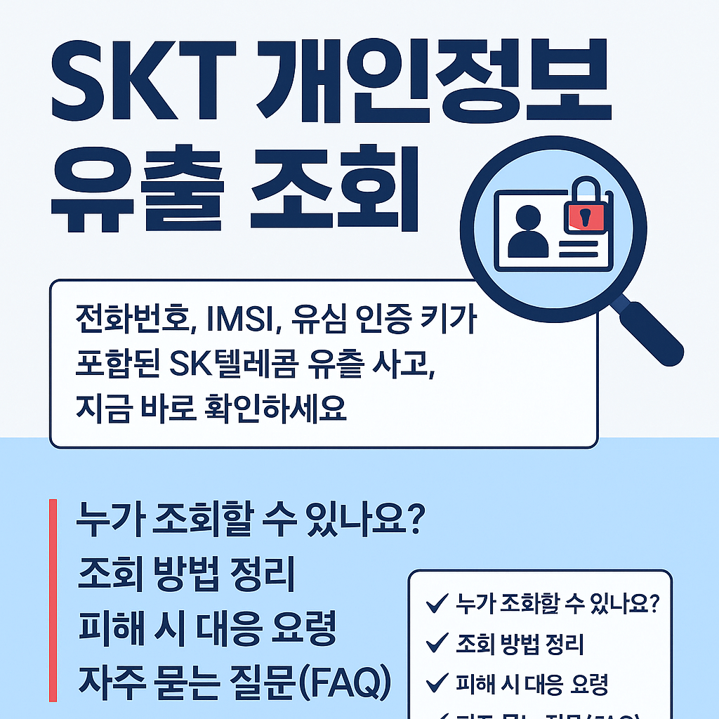 SKT 개인정보 유출조회