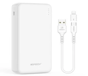 SPEEDY 슬림 듀얼 보조배터리 20000mAh 2A + C타입 케이블 + 8핀 젠더 세트&#44; SPE-B22PCPPB200A&#44; 혼합색상