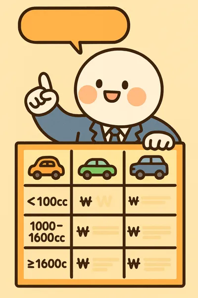 자동차 세금 경차 혜택 비교 이미지