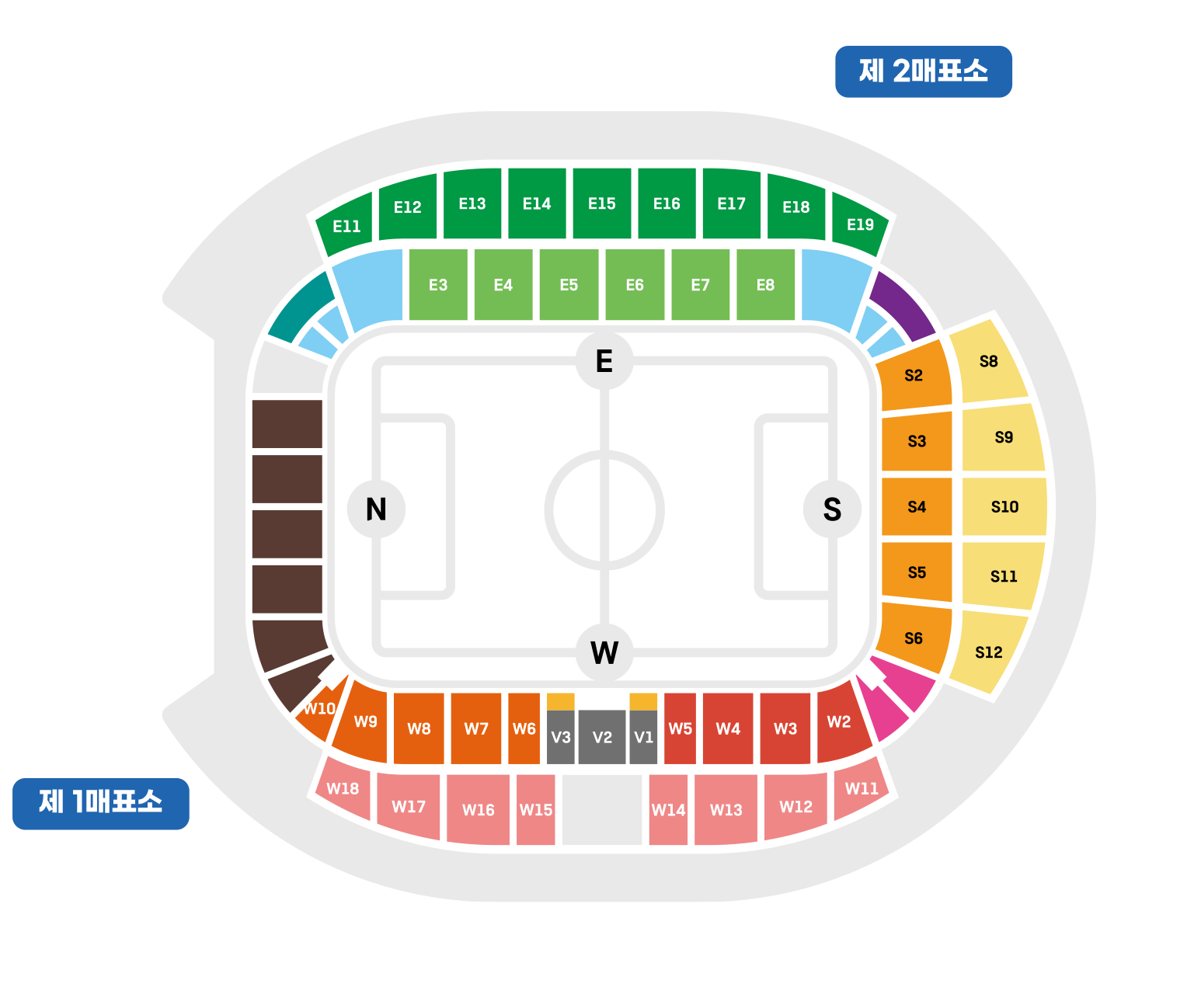 인천축구전용경기장 좌석 위치
