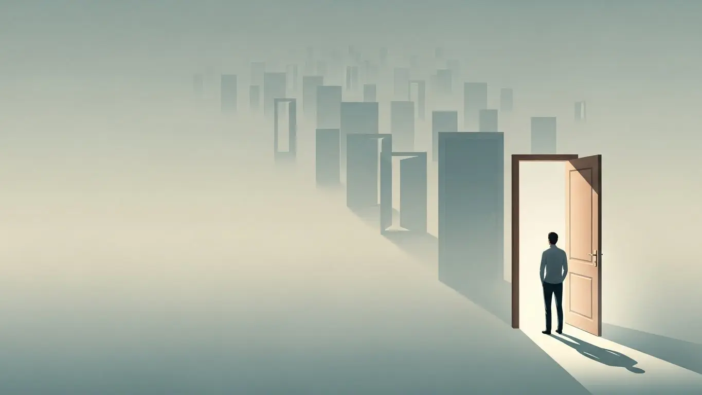 An illustration showing why people keep their original choice even after knowing the correct answer