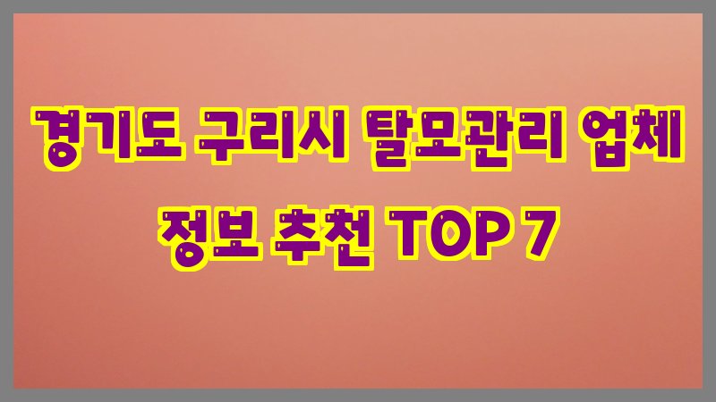 경기도 구리시 탈모관리