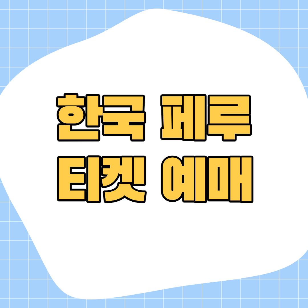 한국 페루 축구 티켓 예매