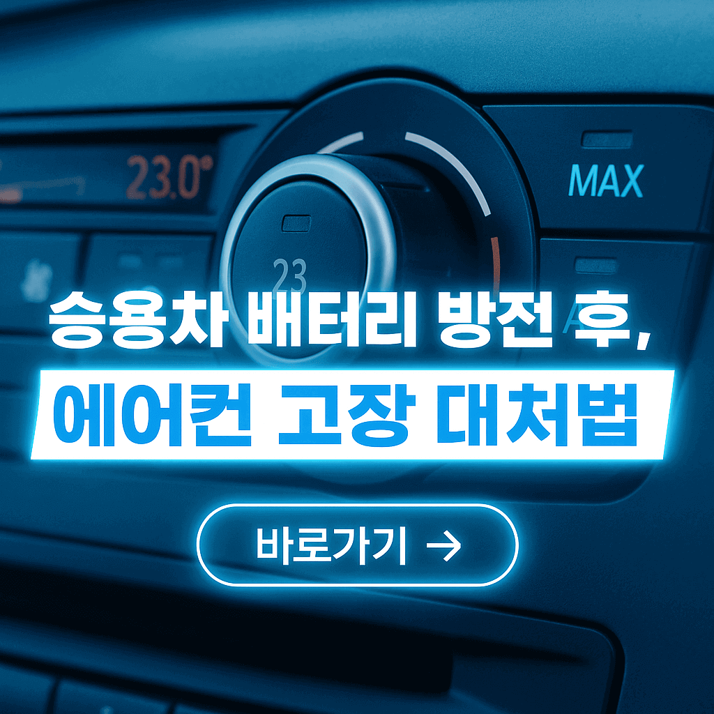승용차 배터리 방전 후, 에어컨 찬바람이 안 나올 때 대처법