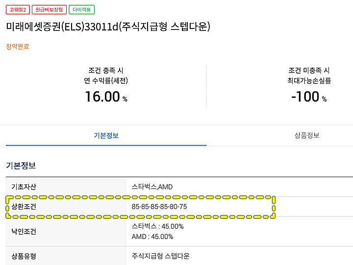 미래에셋증권-ELS-스텝다운-상품설명-화면
