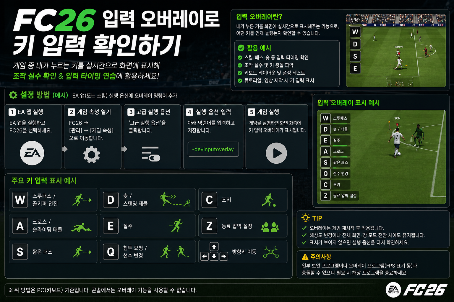fc26 입력 오버레이로 키입력 확인하기