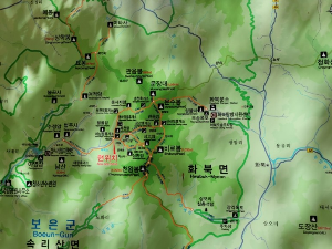 속리산등산지도