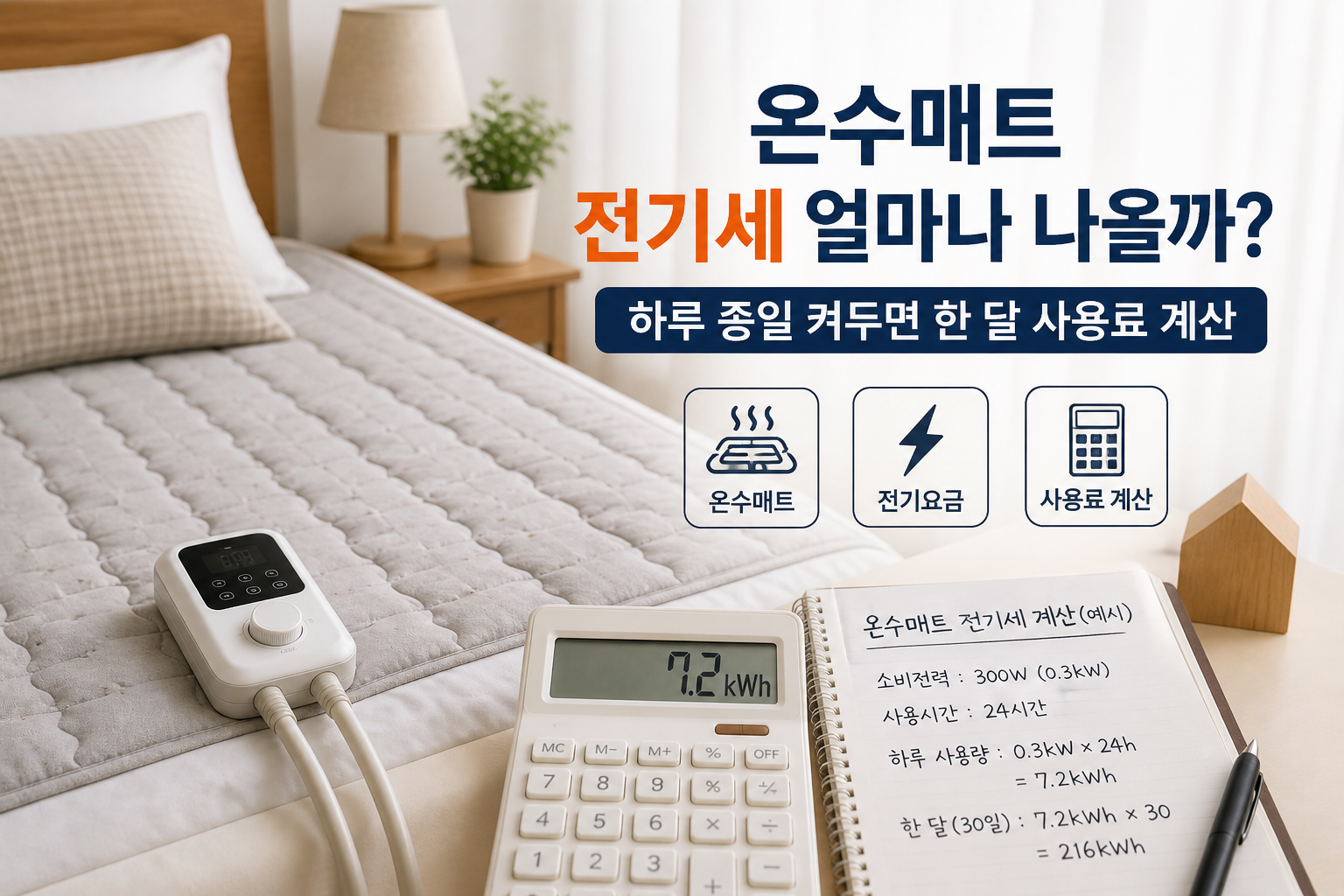 온수매트 하루 종일 켜두면 전기세 얼마나 나올까? 한 달 전기요금 계산