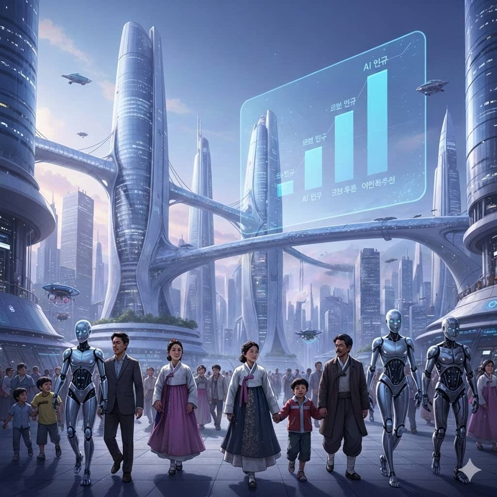 2086년 병오년 한국 미래 인구 구조 상상도 - AI·로봇·이민자 후손이 공존하는 다문화 사회
2086년 병오년 한국 미래 인구 구조 상상도 - AI·로봇·이민자 후손이 공존하는 다문화 사회