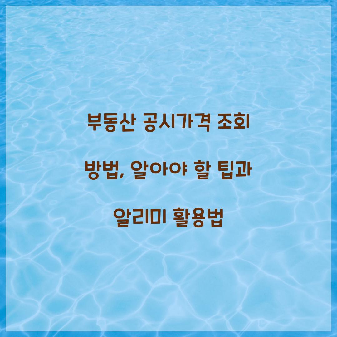 부동산 공시가격 조회