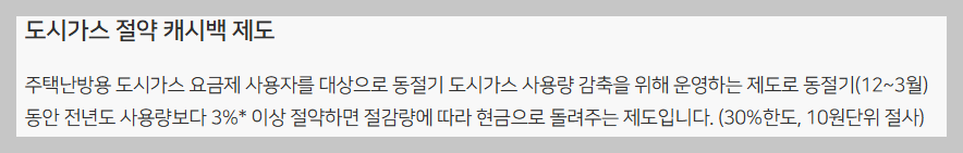 도시가스 캐시백 제도