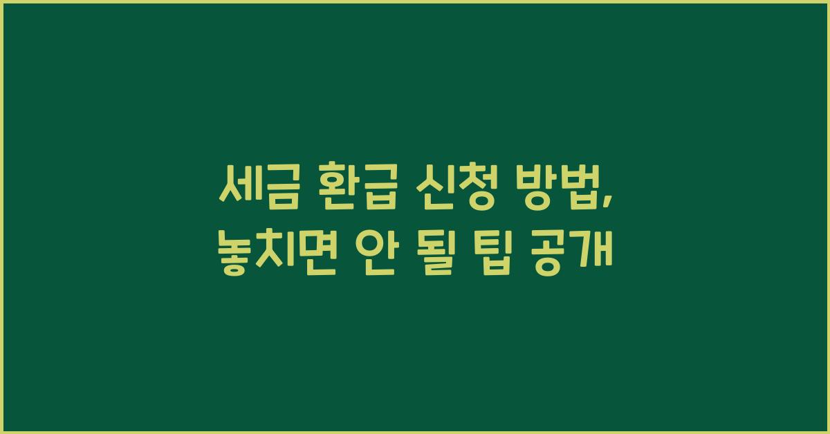세금 환급 신청 방법