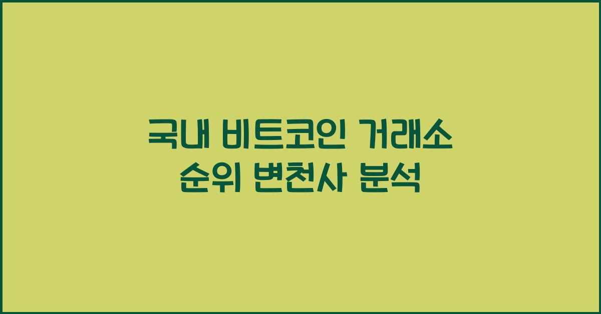 국내 비트코인 거래소 순위