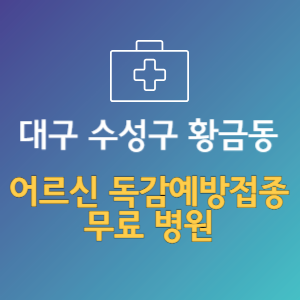 대구 수성구 황금동 노인 독감예방접종 무료 병원 (인플루엔자 무료 접종 대상 날짜)