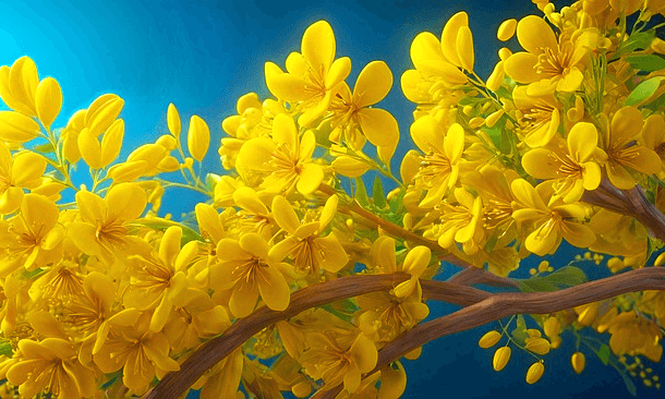 나무에 노란 꽃들이 가득 피었다. 작고 예쁜 노란꽃들이다.