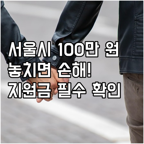 서울시 주거 지원금, 소득과 100만..