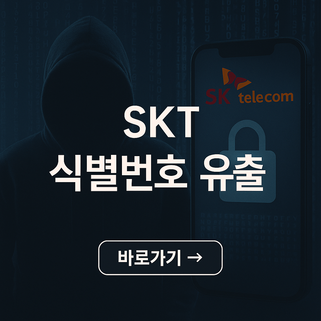 SKT텔레콤 식별번호 유출 및 유심교체 신청하기