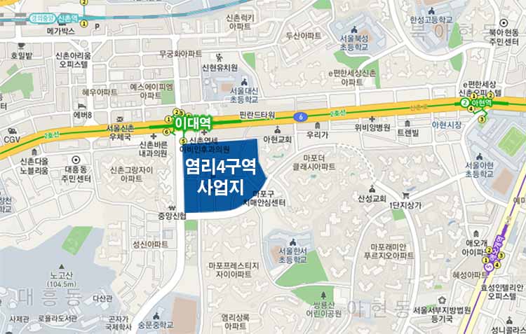 염리 4구역 사업지 위치