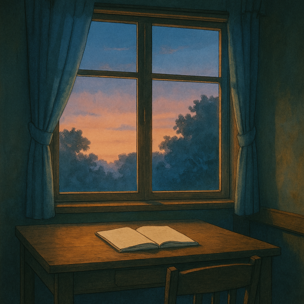 “동트기 전, 대화가 멈춘 고요한 새벽 풍경”