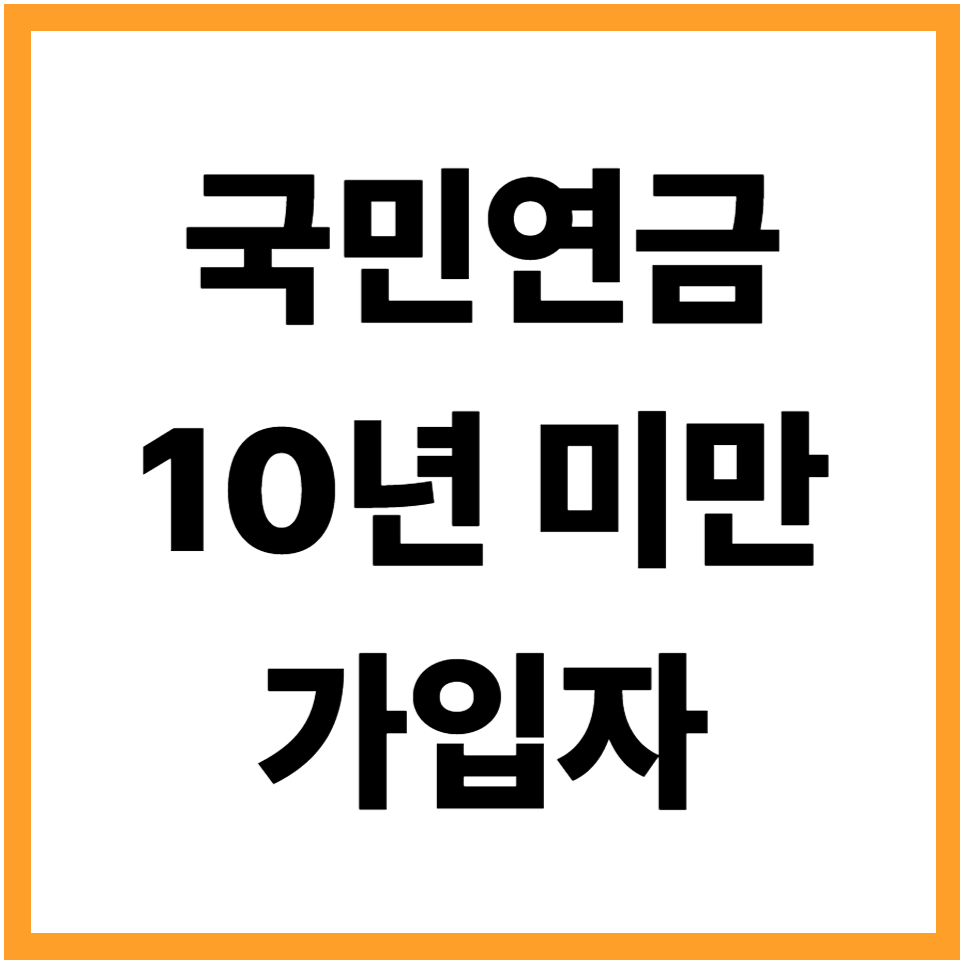 국민연금 10년 미만 가입자