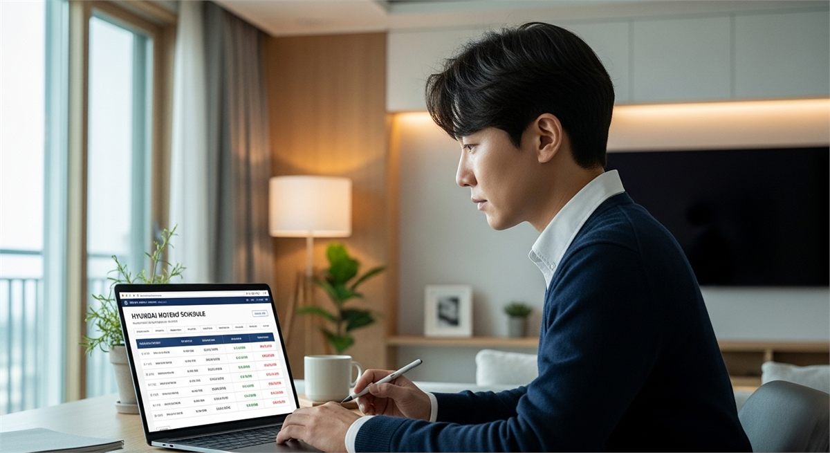 현대차 배당 일정을 확인하는 투자자의 모습