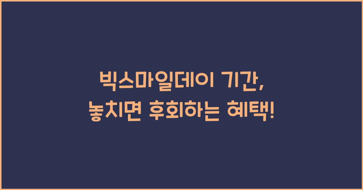 빅스마일데이 기간
