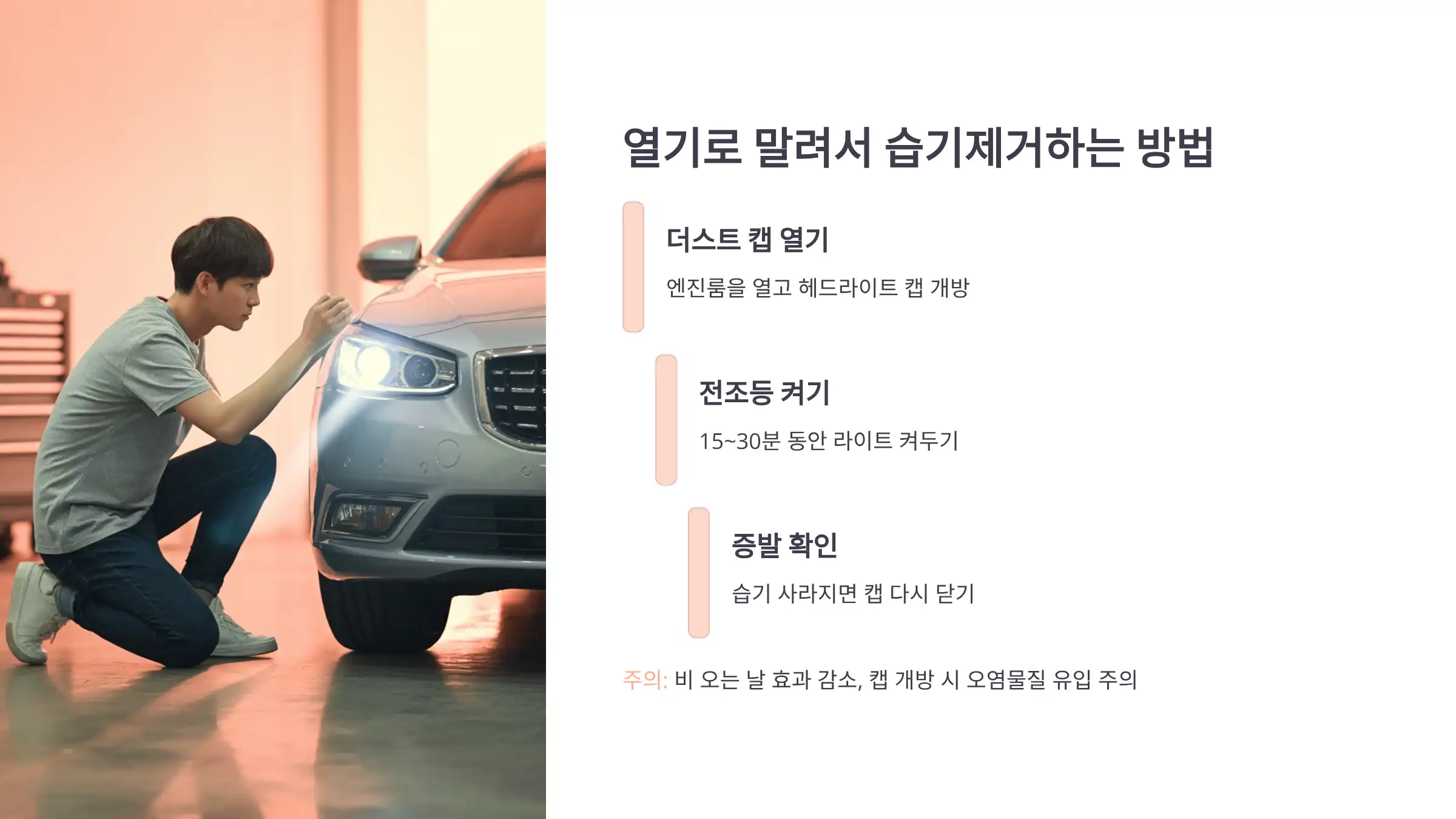 열기로 말려서 습기제거하는 방법