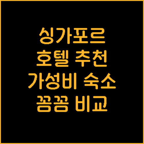 싱가포르 호텔 어디로? 이비스 버젯 ..