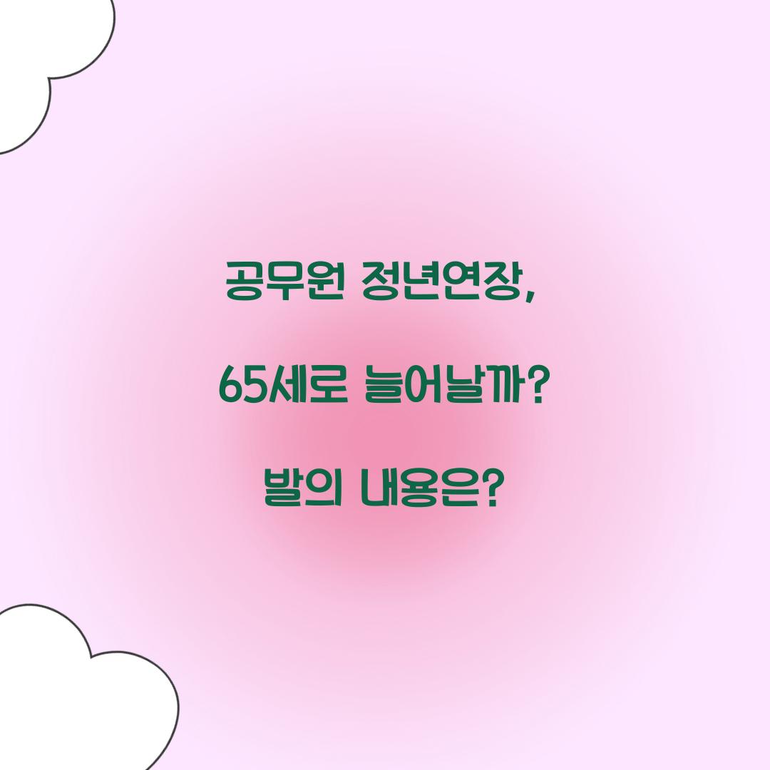 공무원 정년연장