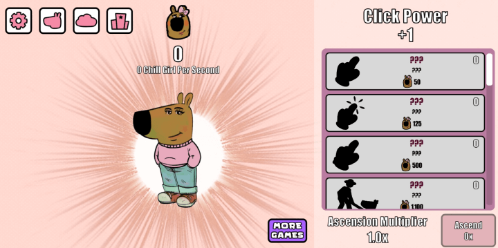 칠걸-클리커-웹게임-메인-화면