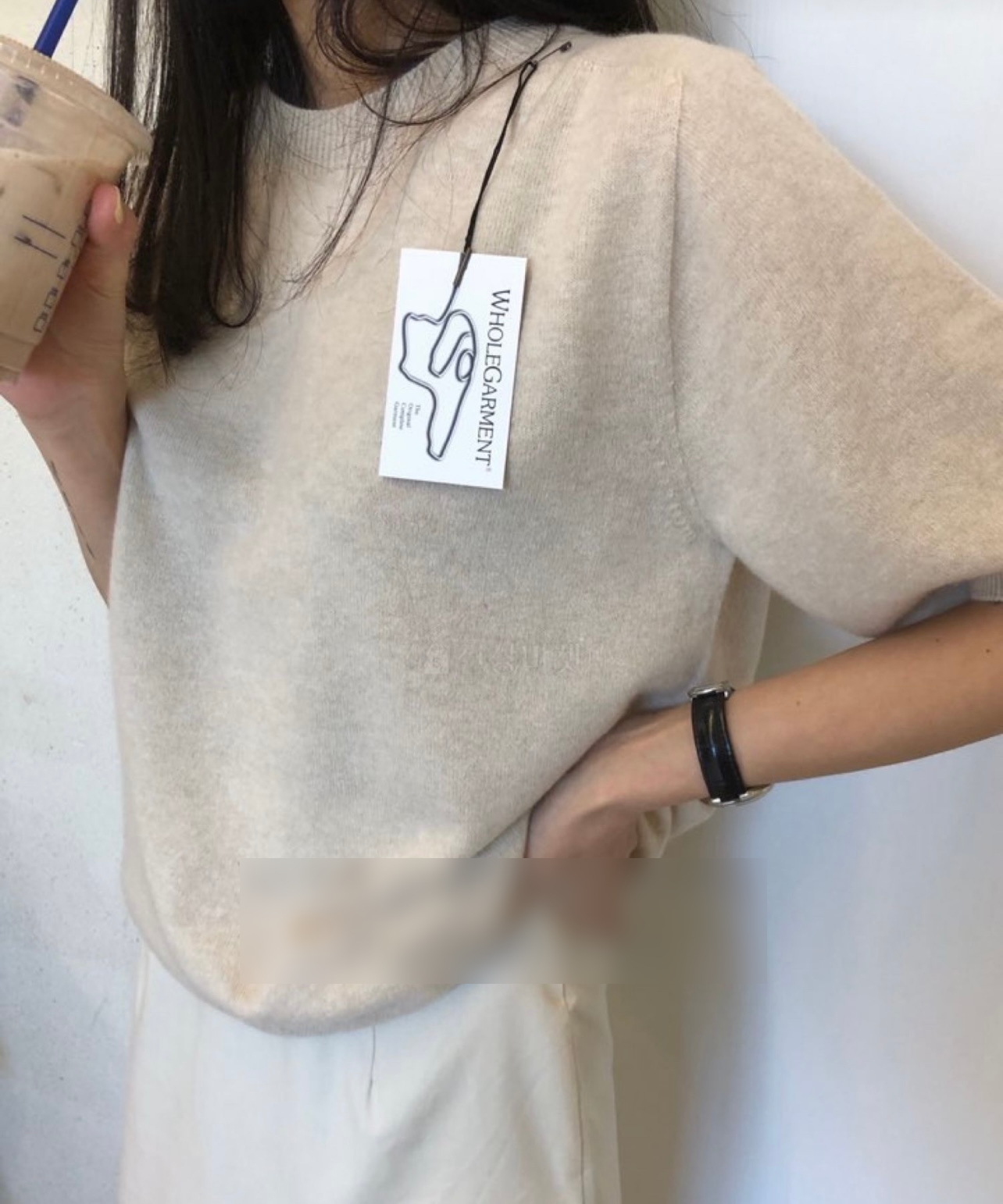 (블랙 베이지 당일) 주문폭주/ 홀가 캐시 반팔 니트