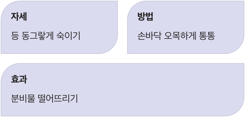 등을 가볍게 두드려주세요