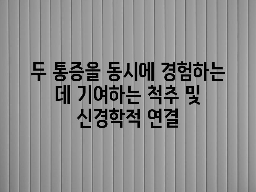 두 통증을 동시에 경험하는 데 기여하는 척추 및 신경학적 연결