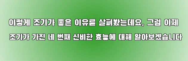  이렇게 조기가 좋은 이유를 살펴봤는데요, 그럼 이제 조기가 가진 네 번째 신비한 효능에 대해 알아보겠습니다